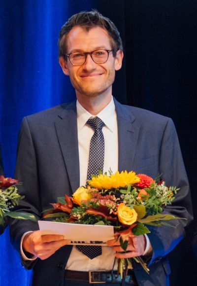 photo of the awarding ceremony of BASF Schwarzheide GmbH Föderpreis - awardee Dr. David-Maximilian Storch