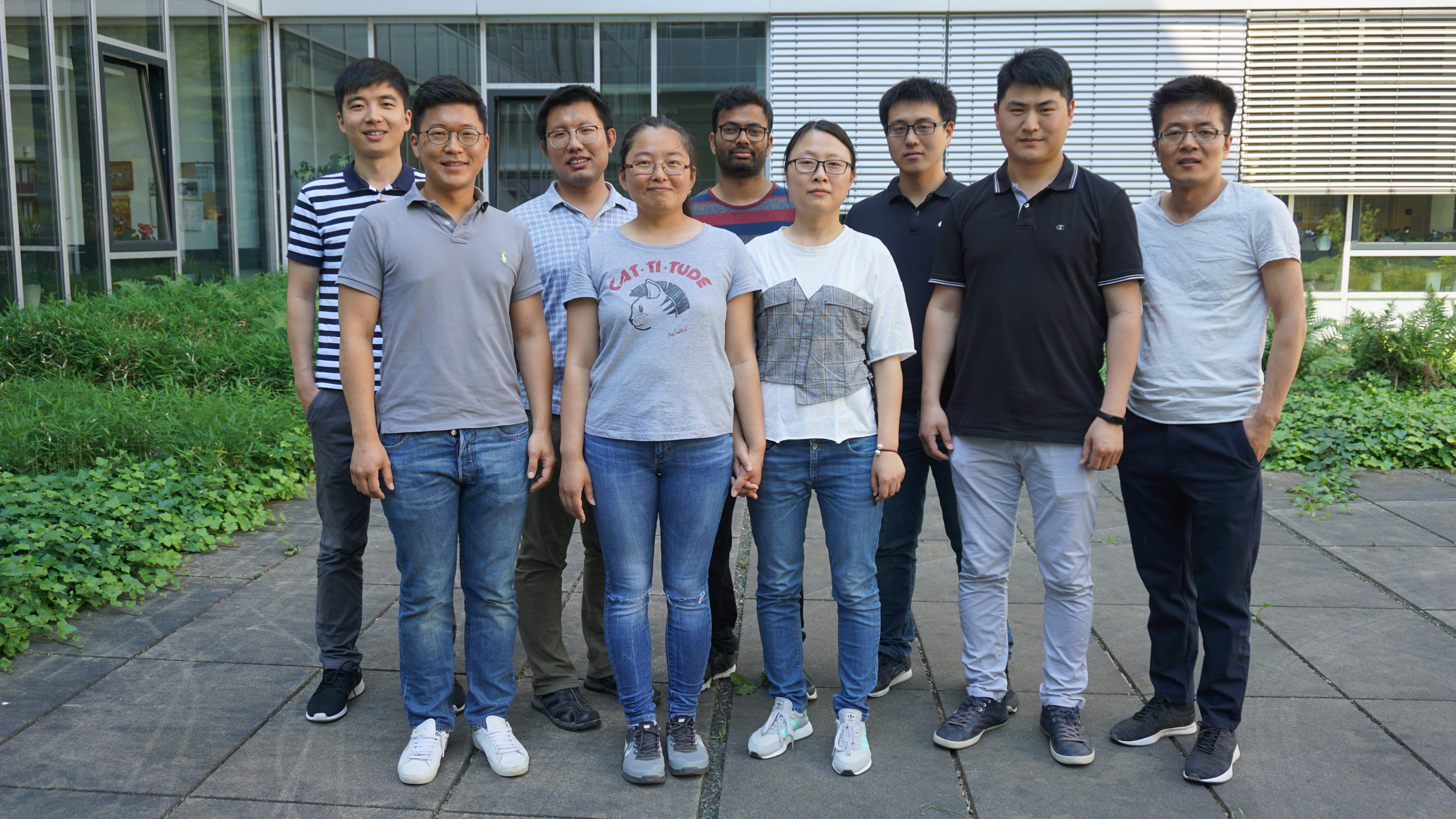 group photo of organic 2d materials group at the chair for molecular functional materials, cfaed